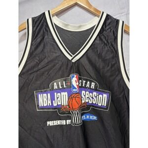 NBA Jam Session Jersey Basketball All-Star Fleer 1990s Retro Black #1 Vintage
